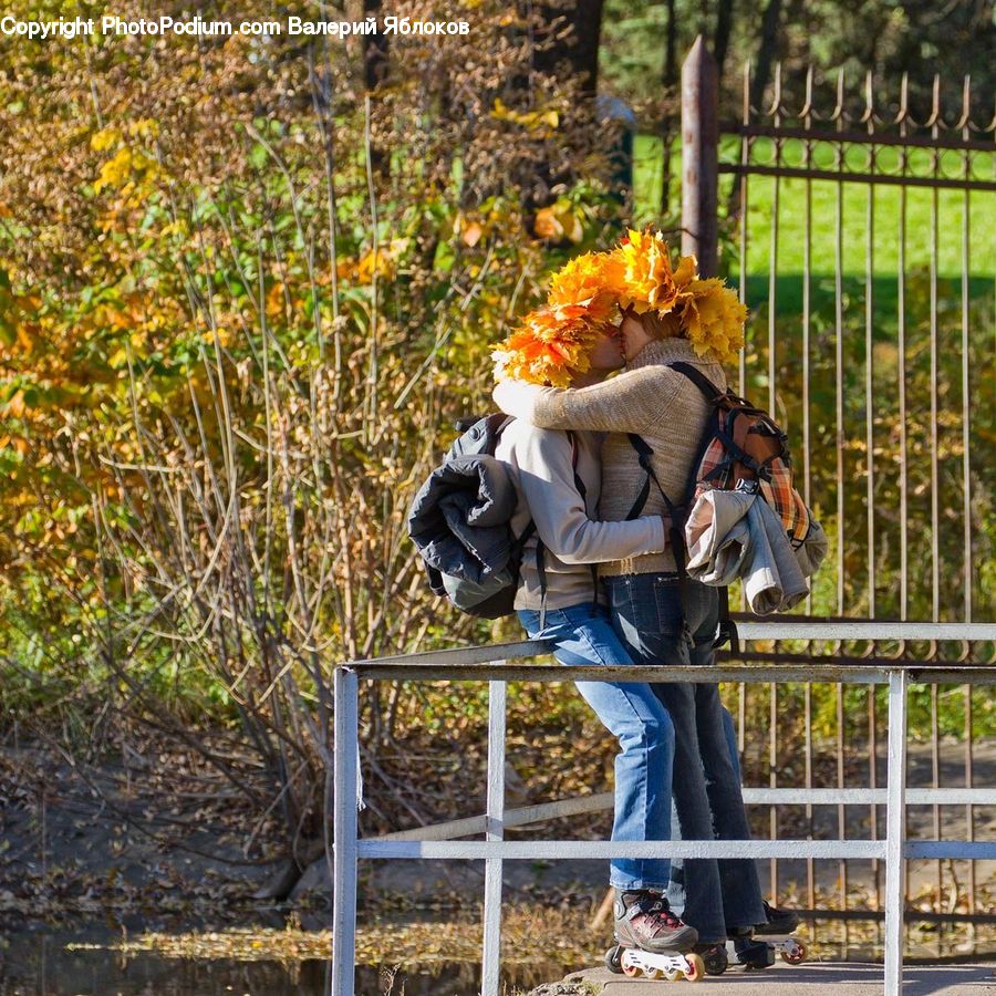 People, Person, Human, Fence, Plant, Blossom, Flora