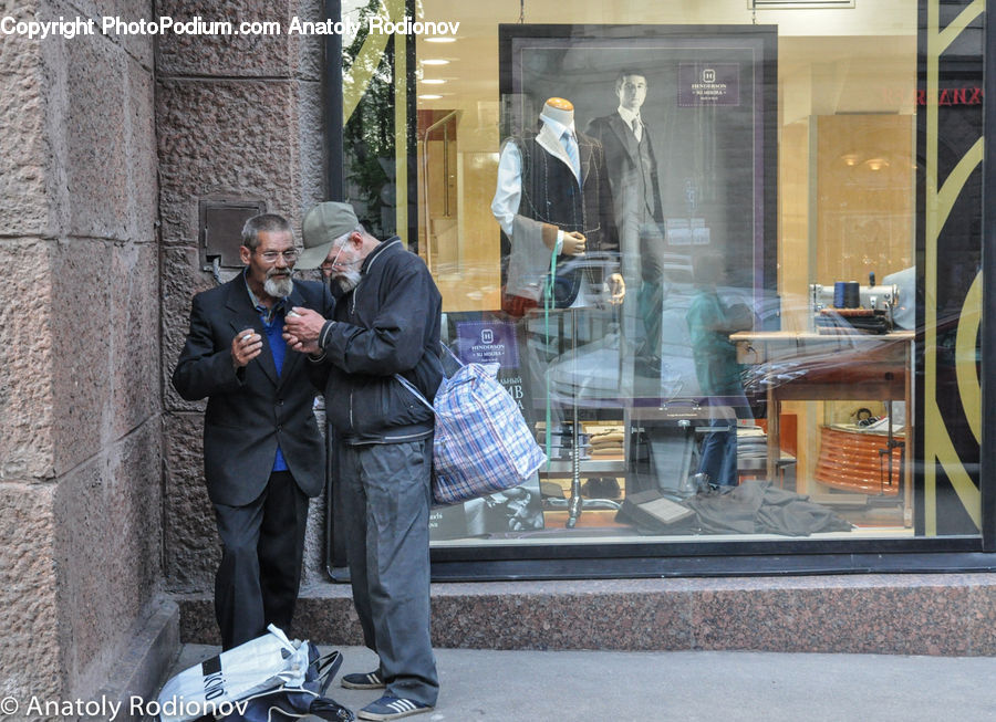 People, Person, Human, Glass, Clothing, Overcoat, Suit