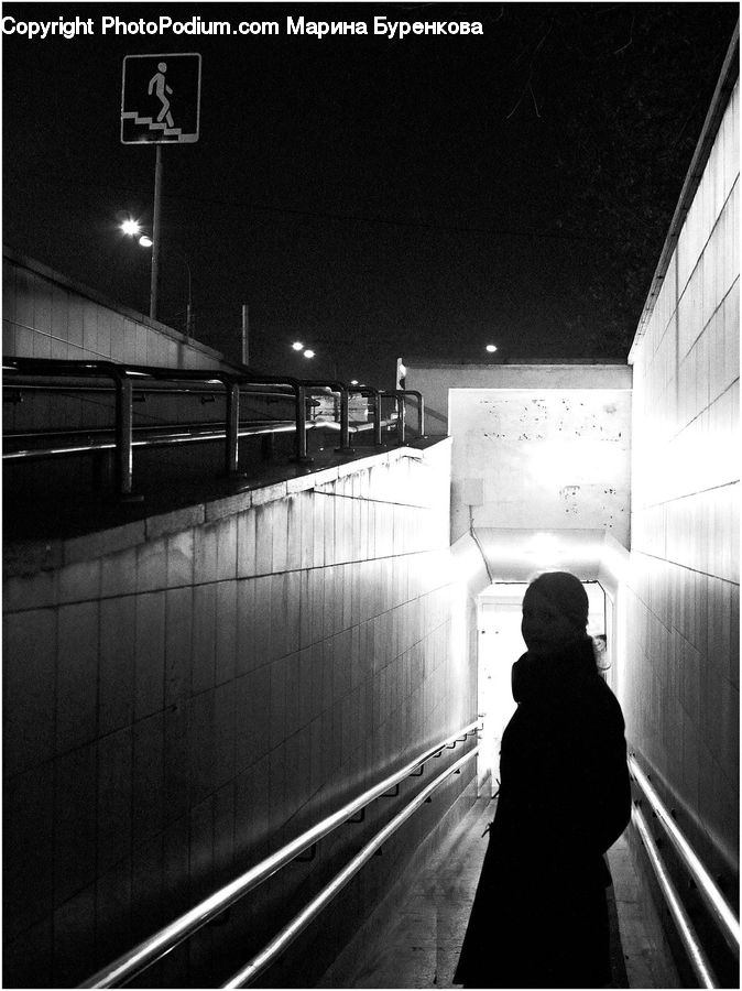 People, Person, Human, Silhouette, Tunnel, Subway, Train