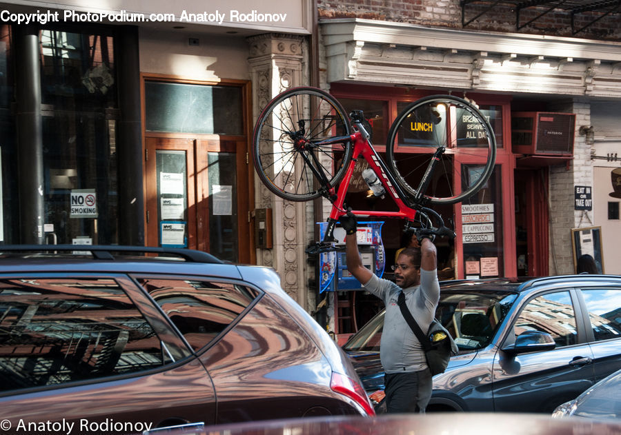People, Person, Human, Automobile, Car, Vehicle, Bicycle