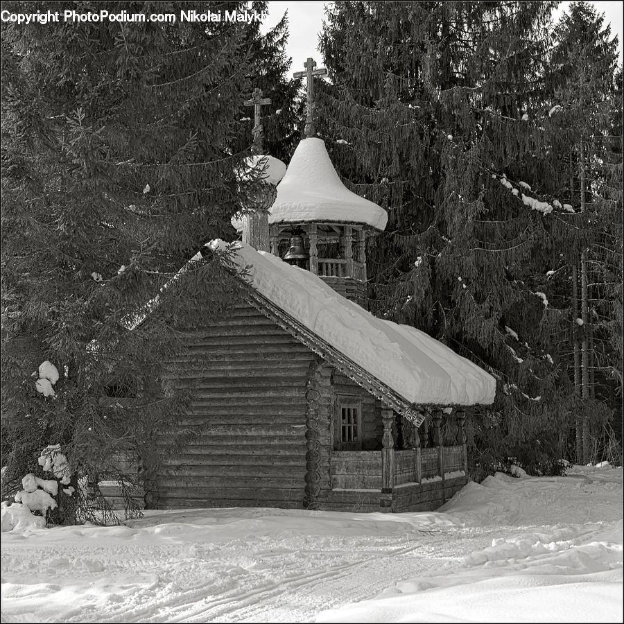 Ice, Outdoors, Snow, Building, Hut, Log Cabin, Shack