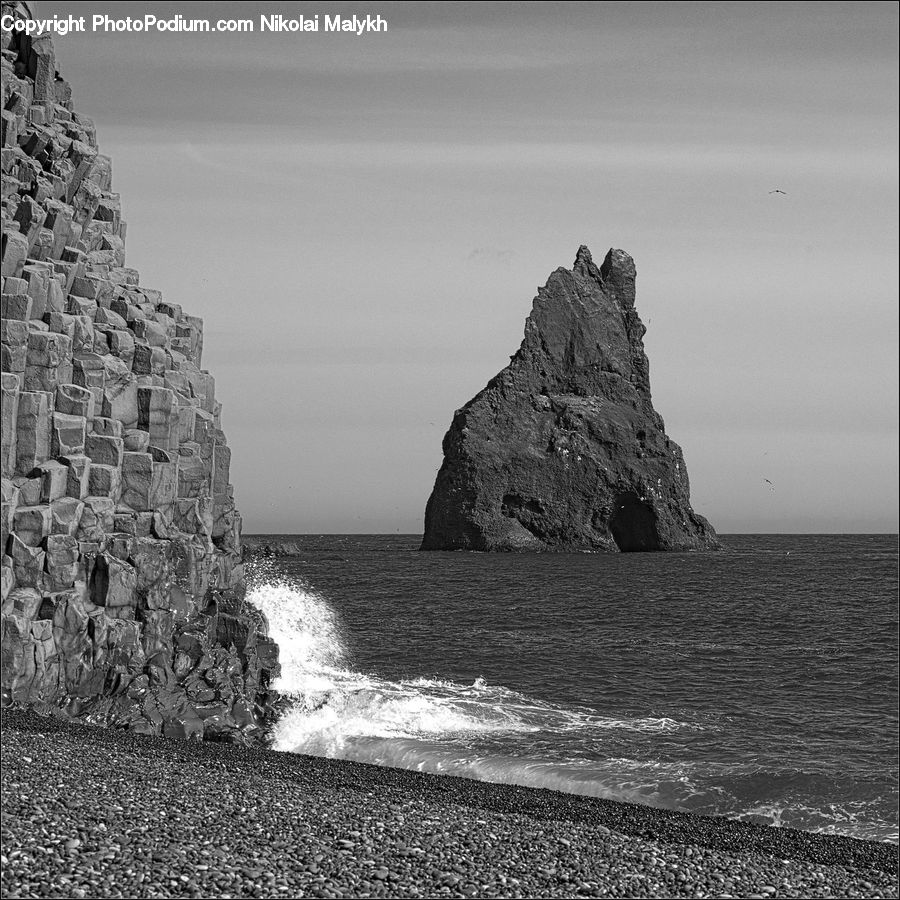 Coast, Outdoors, Sea, Water, Rock, Beach, Cliff