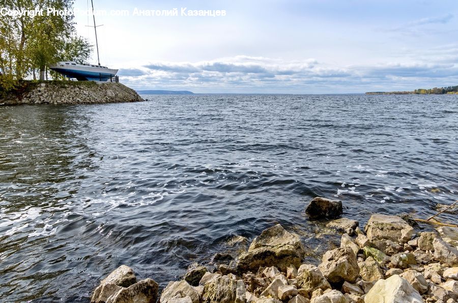 Boat, Watercraft, Rock, Outdoors, Sea, Water, Coast