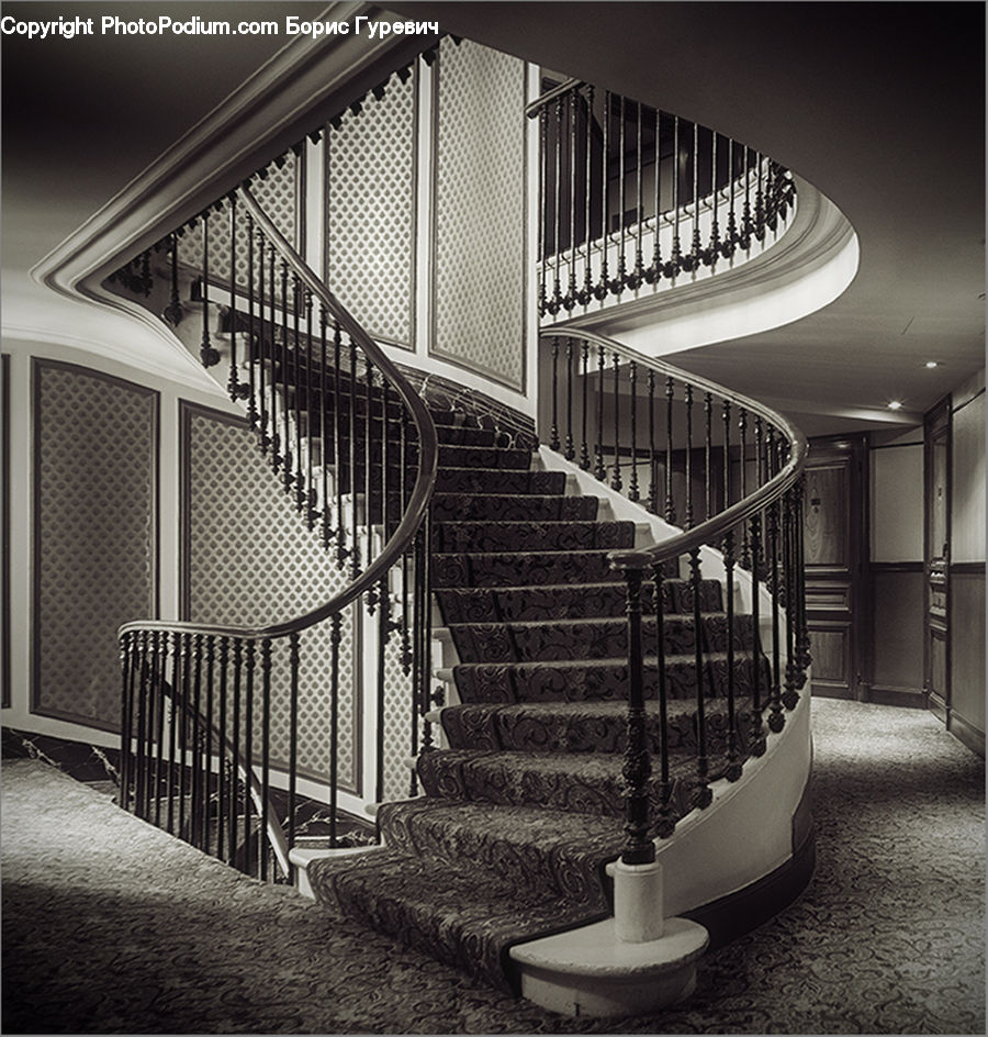 Banister, Handrail, Staircase, Chair, Furniture, Indoors, Interior Design