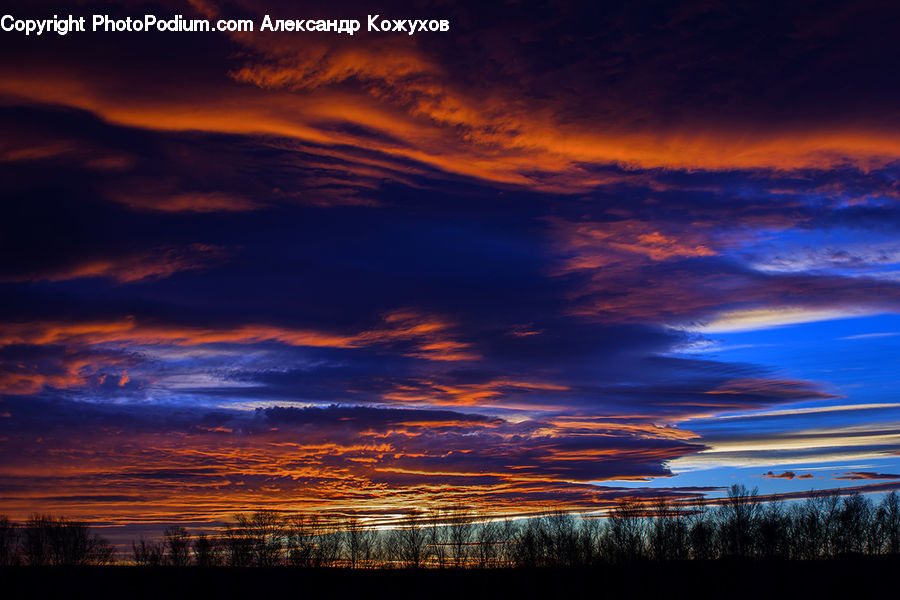 Dawn, Dusk, Red Sky, Sky, Sunrise, Sunset, Azure Sky