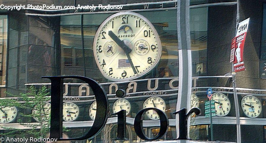 Analog Clock, Clock, Flyer, Poster, Building, Office Building, City