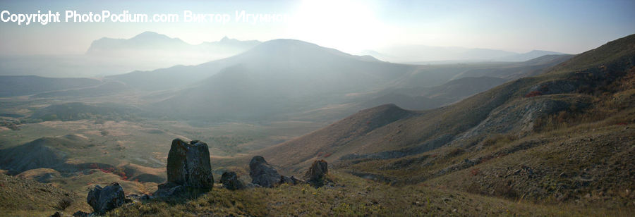 Crest, Mountain, Outdoors, Peak, Mountain Range, Field, Grass