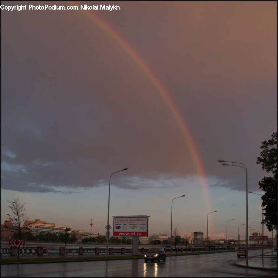 Outdoors, Rainbow, Sky, Architecture, Convention Center, City, Downtown