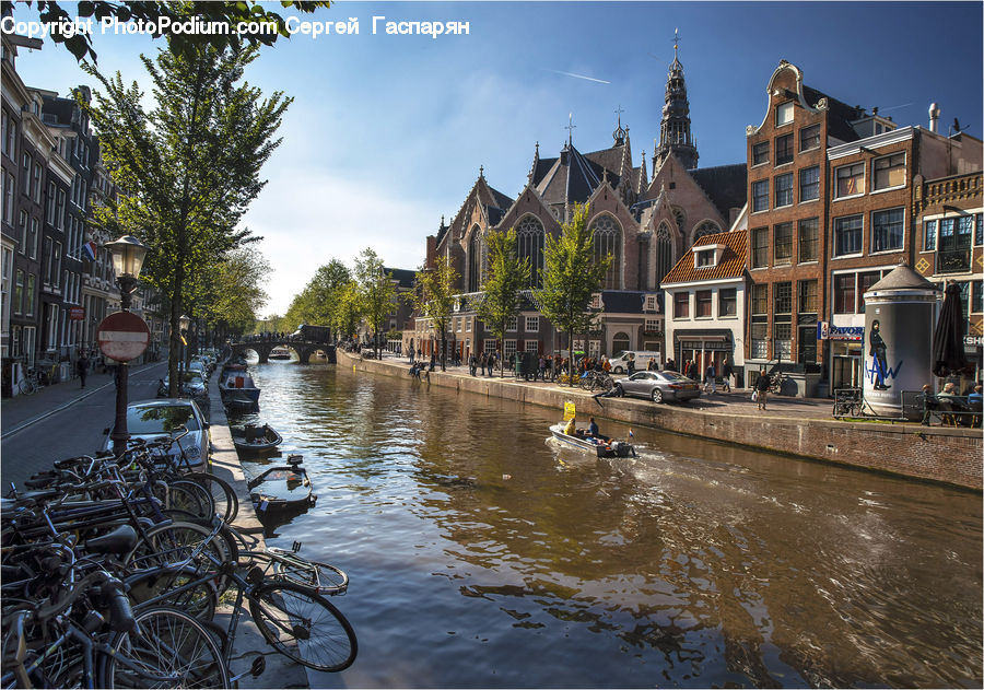 Bicycle, Bike, Vehicle, Flood, Building, Canal, Outdoors