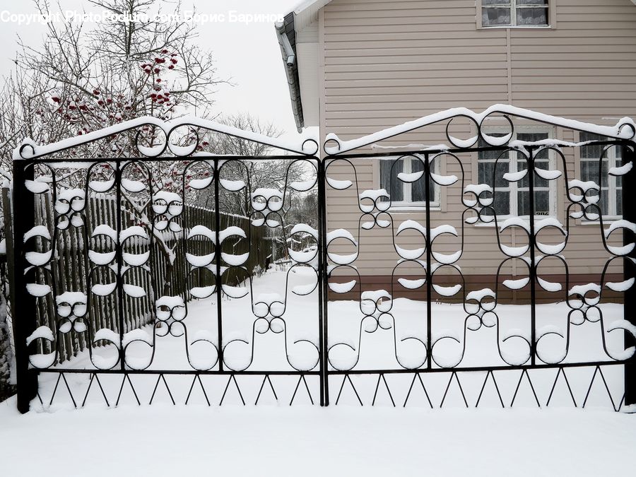 Chair, Furniture, Arch, Gate, Ice, Outdoors, Snow
