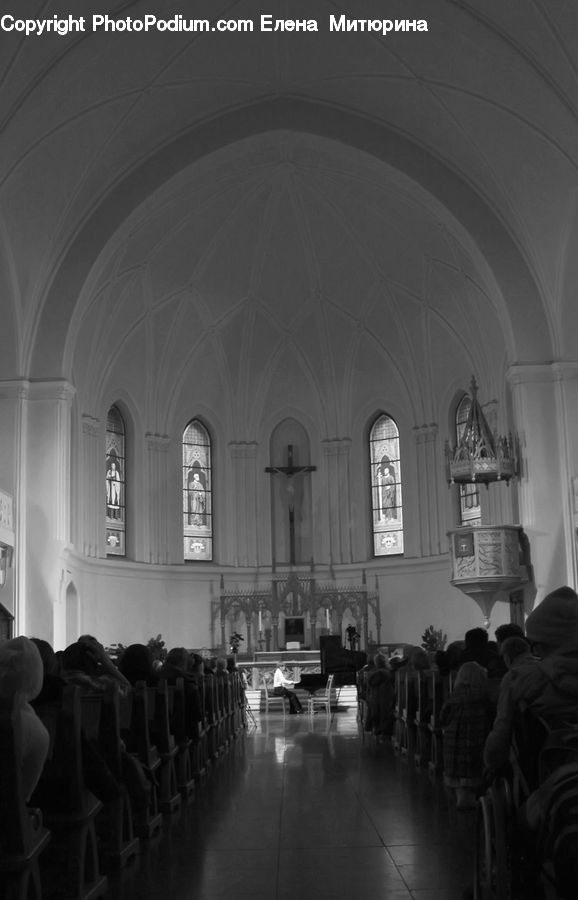 Architecture, Cathedral, Church, Worship, Altar, Crowd, Chair