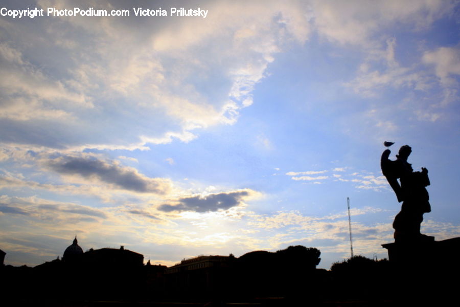 Human, People, Person, Silhouette, Azure Sky, Cloud, Outdoors