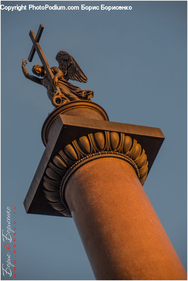 Cross, Crucifix, Column, Pillar, Art, Sculpture, Statue