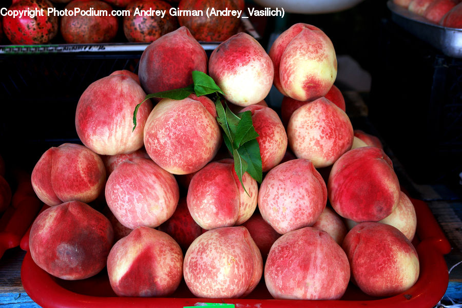 Fruit, Pomegranate, Plum, Apple, Peach, Cherry