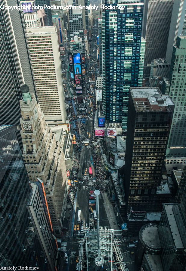 Aerial View, City, Downtown, Metropolis, Urban, Architecture, High Rise