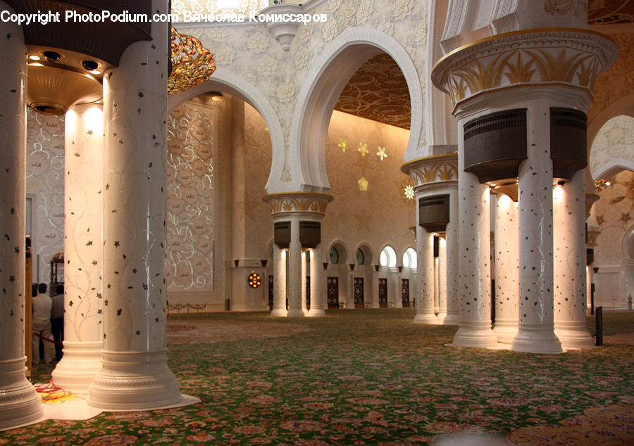 Column, Pillar, Patio, Architecture, Dome, Mosque, Worship