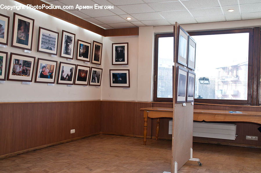 Floor, Flooring, Art, Art Gallery, Furniture, Window, Entertainment Center