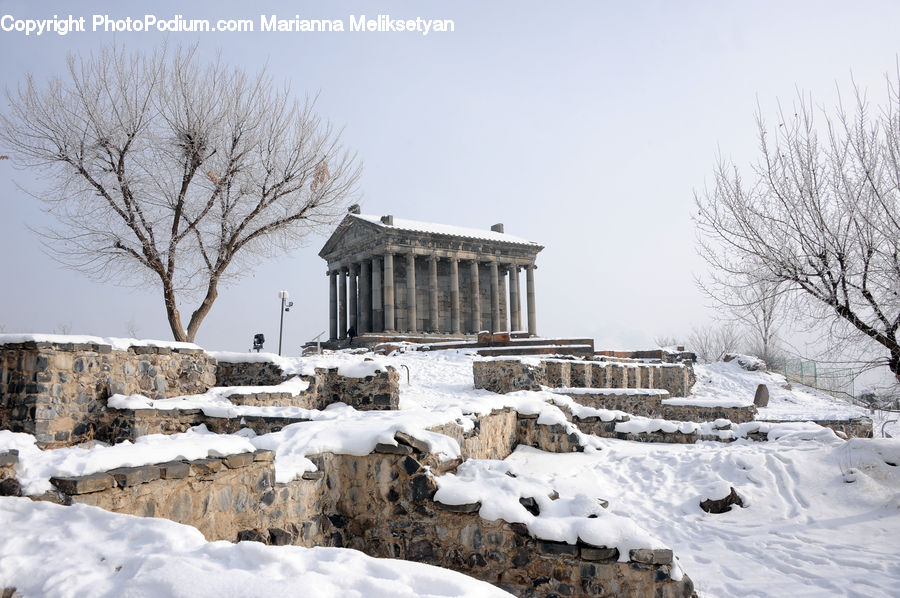 Ice, Outdoors, Snow, Architecture, Column, Parthenon, Temple