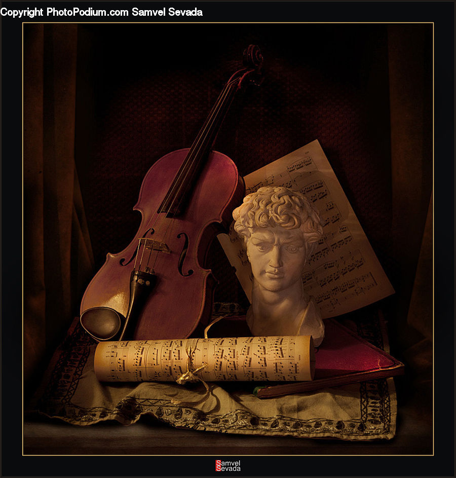 Bust, Figurine, Head, Cello, Fiddle, Musical Instrument, Violin