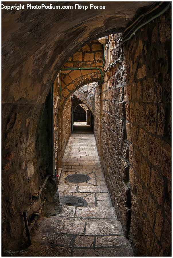 Brick, Castle, Fort, Corridor, Alley, Alleyway, Road