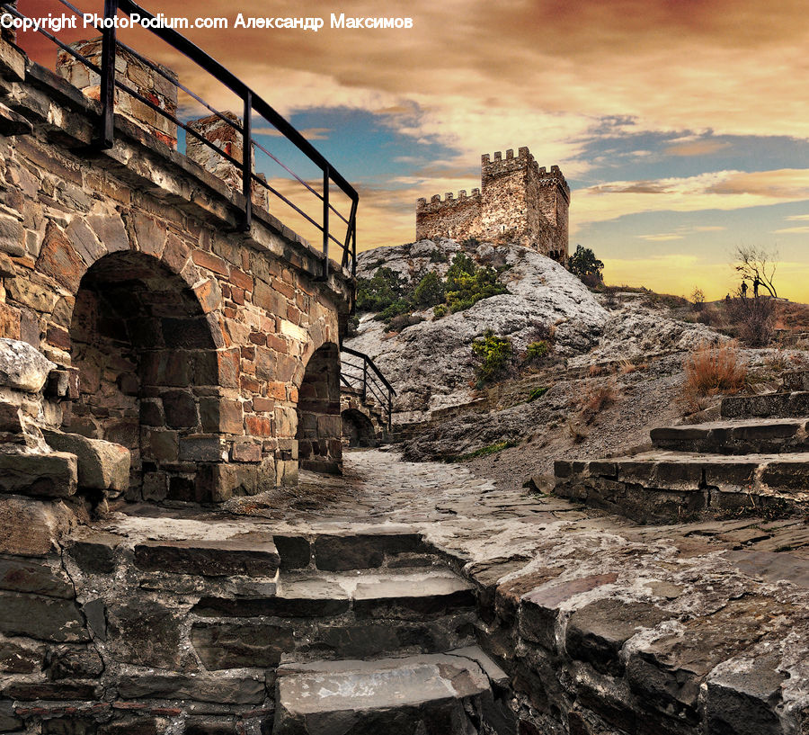 Castle, Fort, Ruins, Rock, Rubble, Brick, Construction
