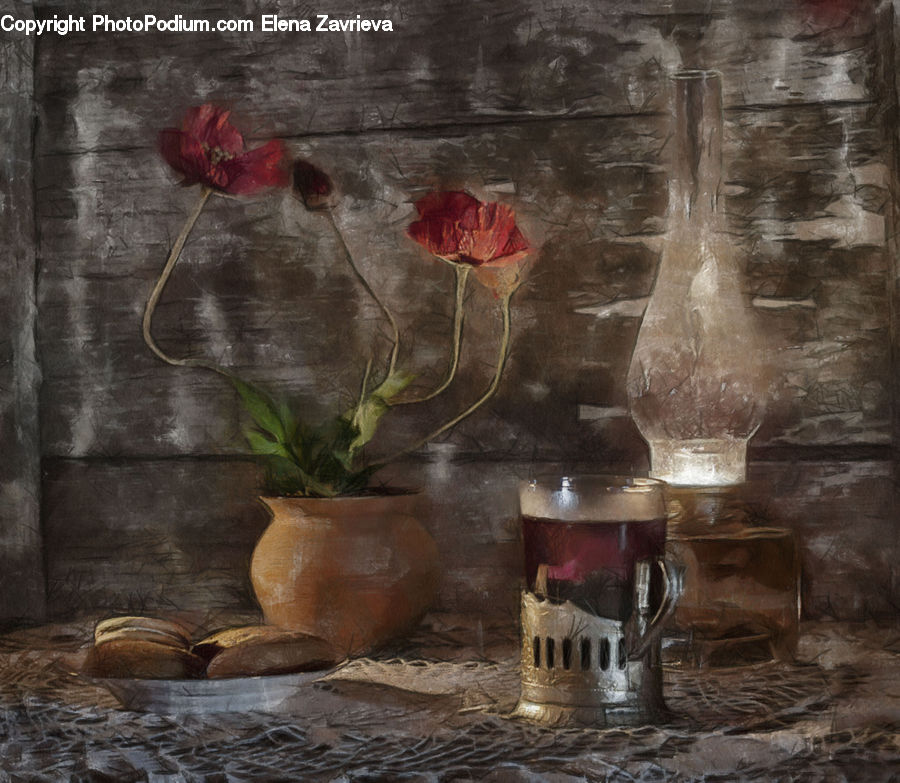 Glass, Goblet, Pot, Pottery, Cup, Blossom, Flora