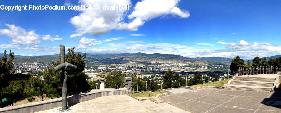 Outdoors, Architecture, Downtown, Plaza, Town Square, Aerial View, Landscape