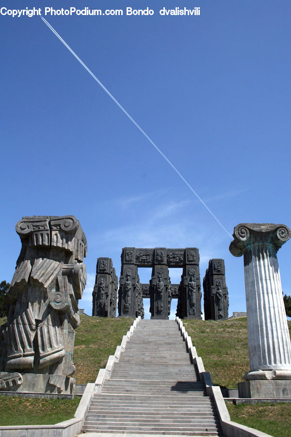 Bench, Column, Pillar, Tomb, Art, Sculpture, Statue