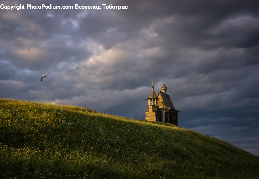 Architecture, Church, Worship, Field, Grass, Grassland, Land