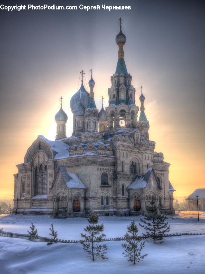 Ice, Outdoors, Snow, Architecture, Cathedral, Church, Worship
