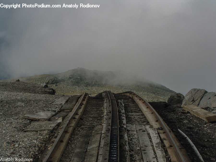 Rail, Train Track, Dirt Road, Gravel, Road, Freight Car, Shipping Container