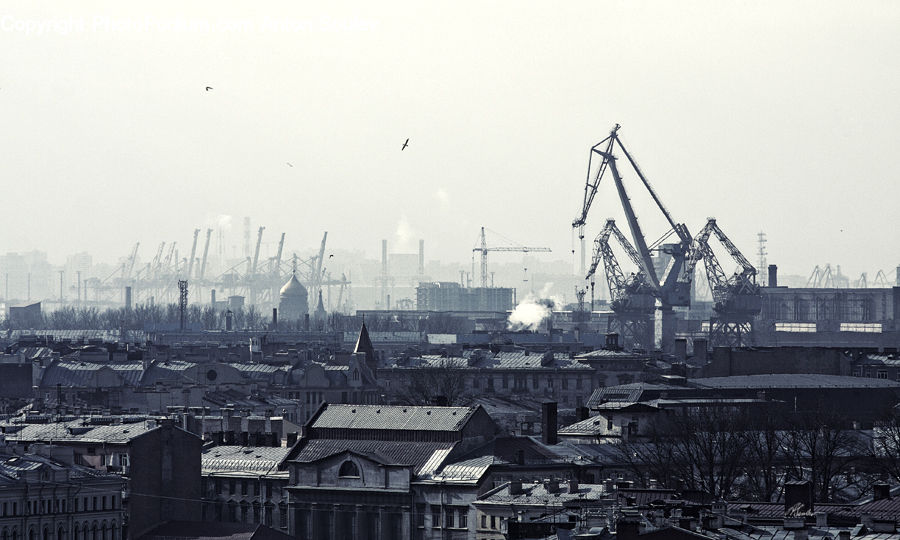 Constriction Crane, Architecture, Cathedral, Church, Worship, Building, Downtown