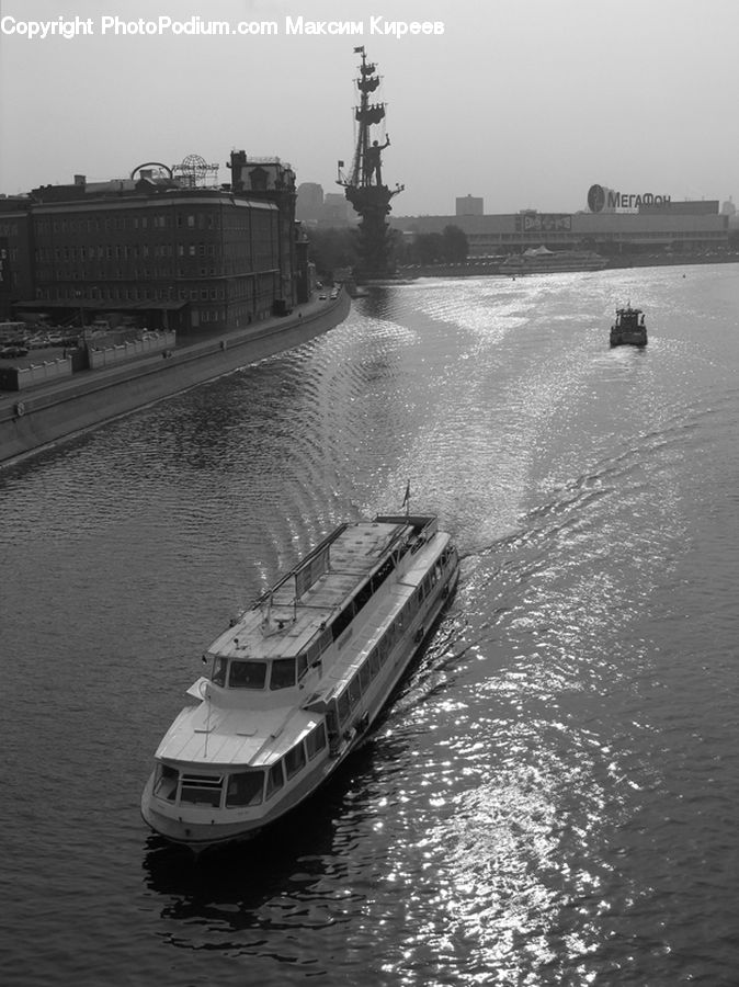 Barge, Boat, Tugboat, Vessel, Transportation, Building, Office Building