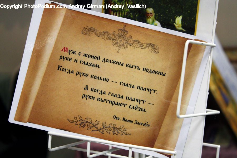 Plant, Potted Plant, Handwriting, Text, Diploma, Furniture