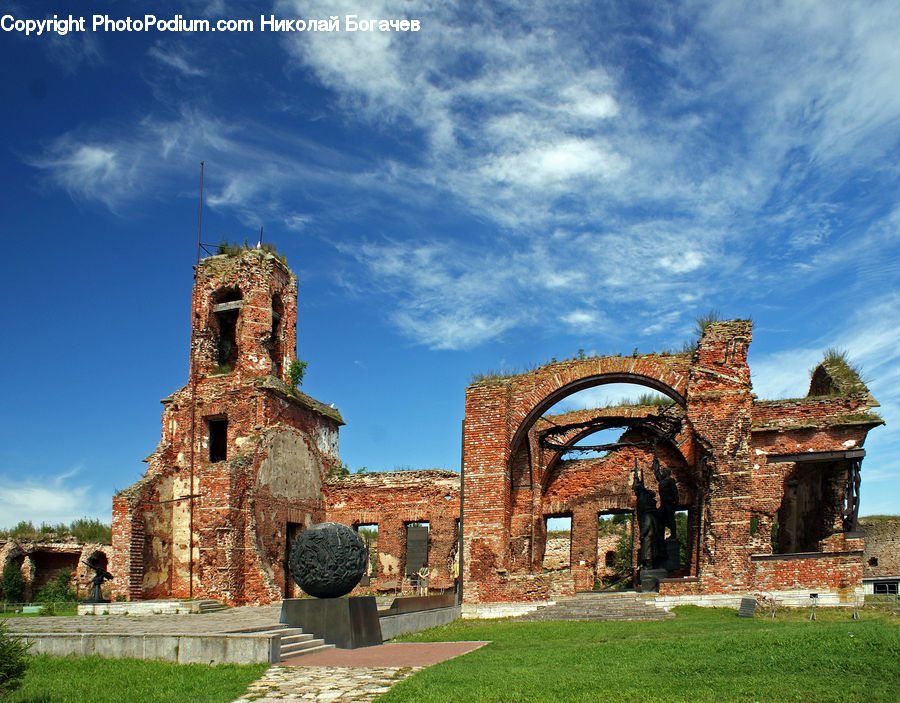Ruins, Brick, Castle, Fort, Arch, Gate, Architecture