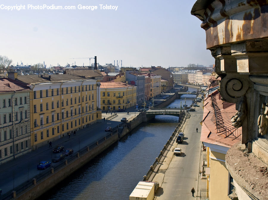 Architecture, Bell Tower, Clock Tower, Tower, Aerial View, Canal, Outdoors