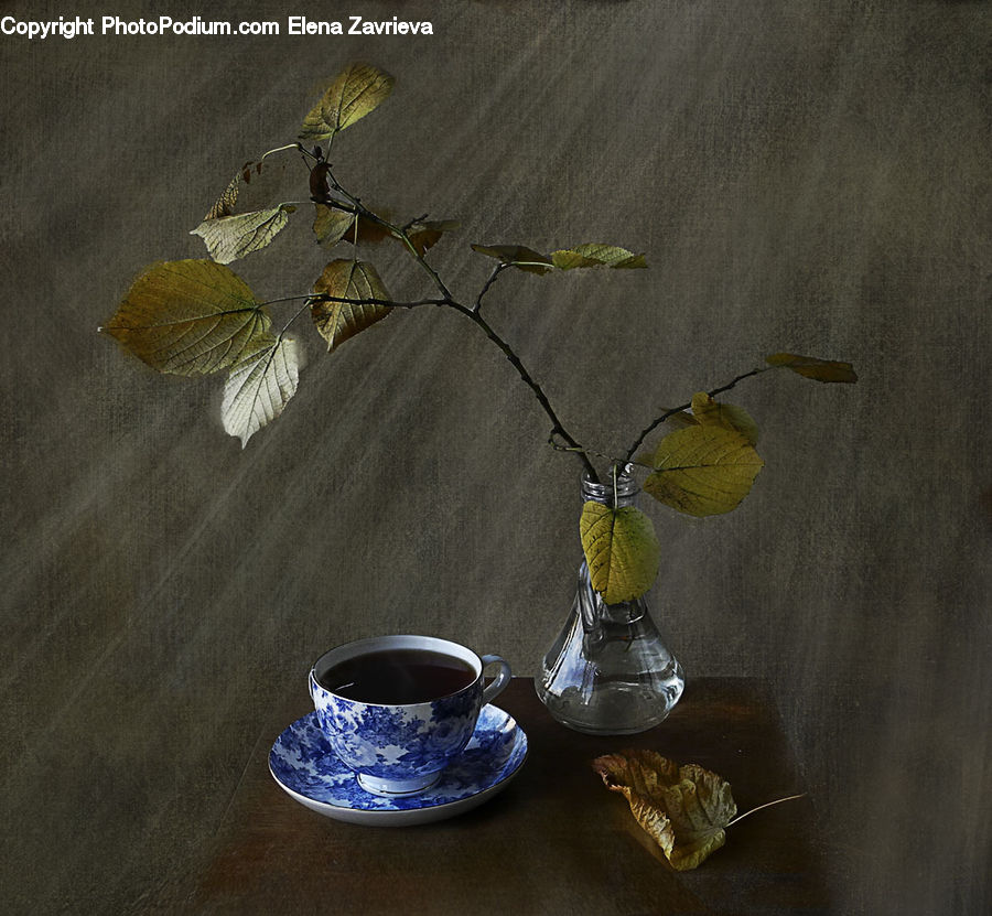 Glass, Goblet, Porcelain, Saucer, Cup, Flower Arrangement, Ikebana