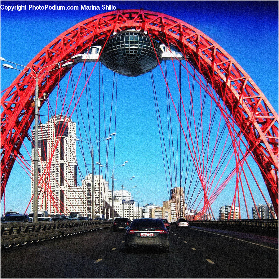 Arch, Arch Bridge, Bridge, City, Downtown, Road