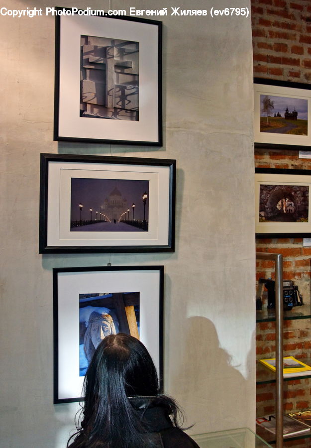 Fireplace, Hearth, Entertainment Center, Art, Person, Portrait