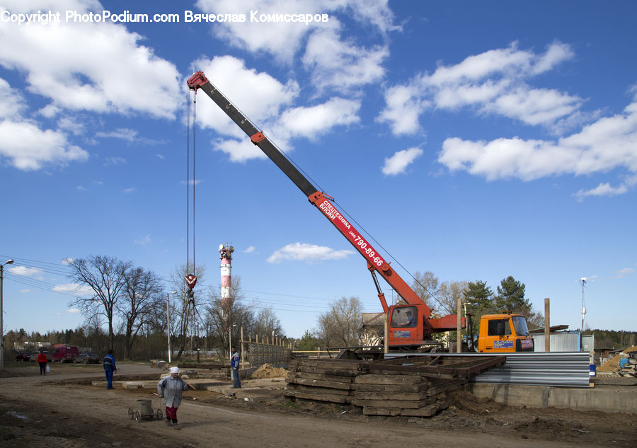 Construction, Constriction Crane, Bulldozer, Snowplow, Vehicle