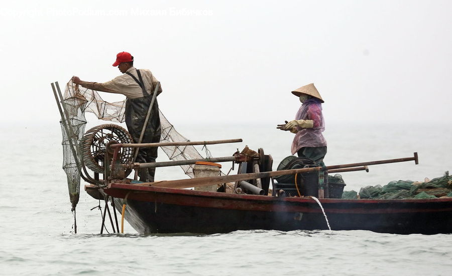 Boat, Watercraft, People, Person, Human, Worker, Rust