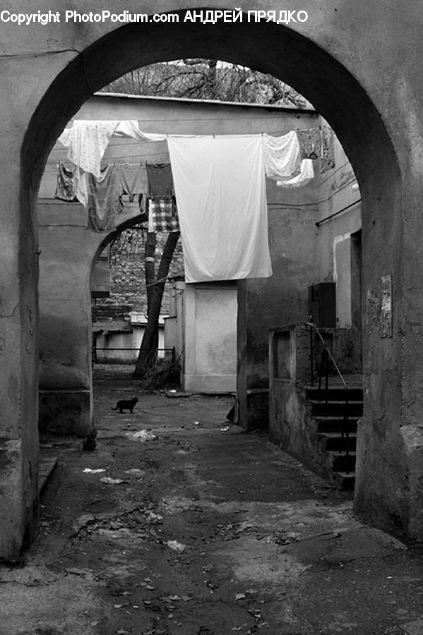 Arch, Brick, Alley, Alleyway, Road, Street, Town