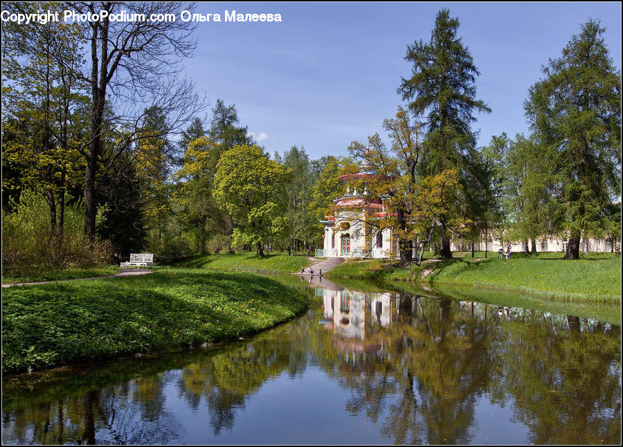 Building, Housing, Villa, Outdoors, Pond, Water, Canal