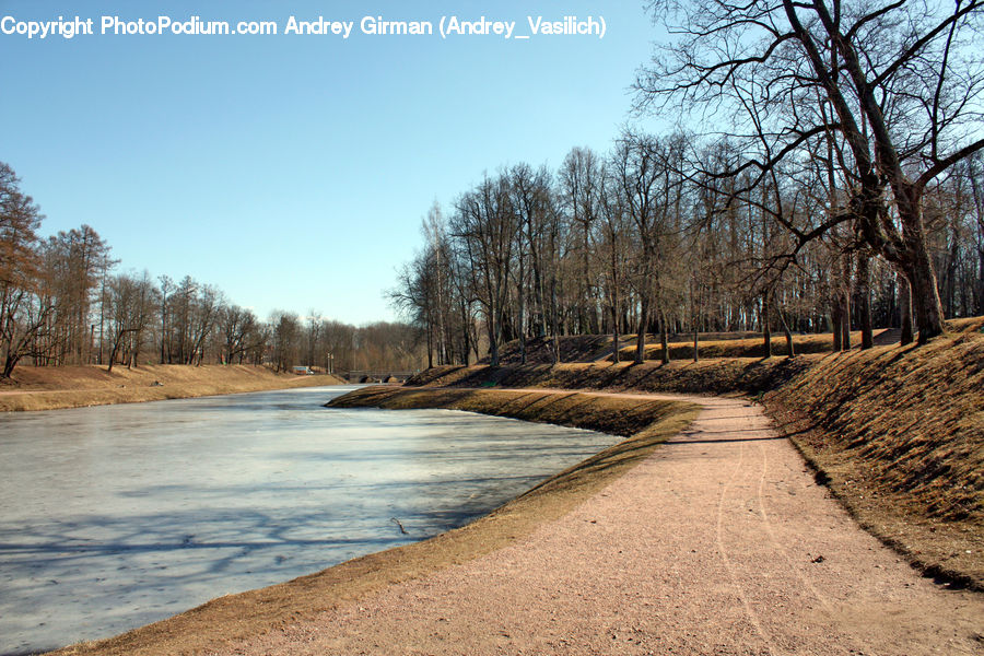 Dirt Road, Gravel, Road, Outdoors, River, Water, Path