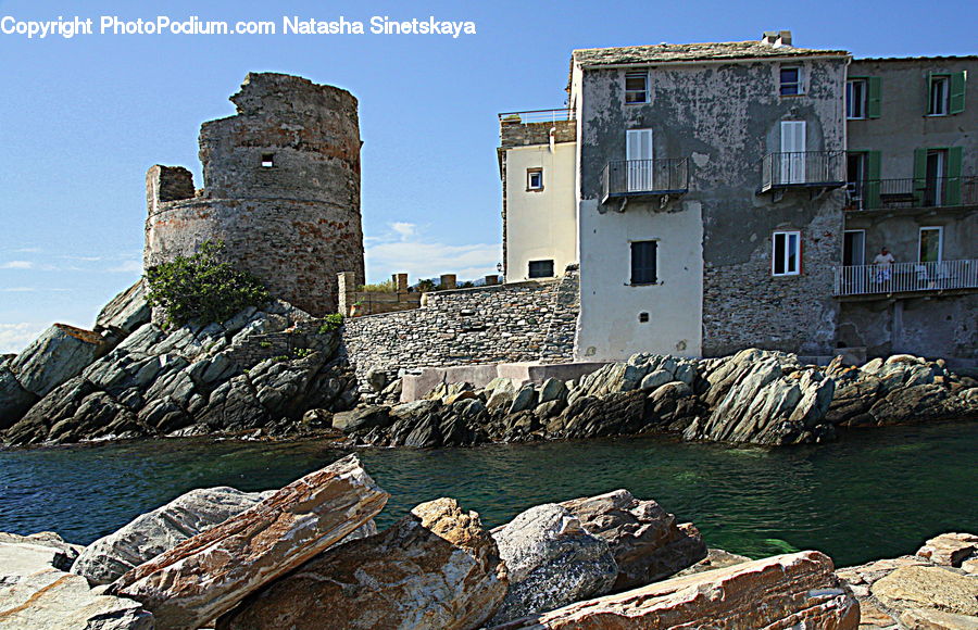 Shipwreck, Castle, Fort, Architecture, Coast, Outdoors, Sea