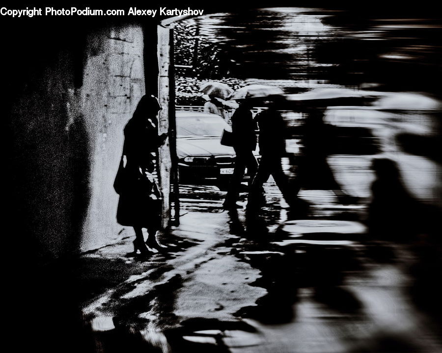 Human, People, Person, Silhouette, Alley, Alleyway, Road