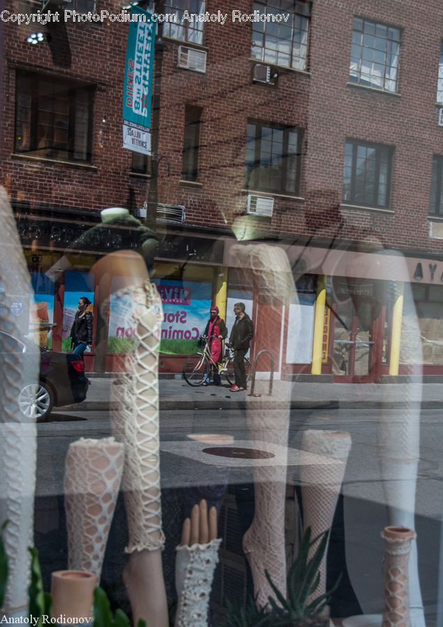 Brick, Window, Bicycle, Bike, Cyclist, Vehicle, Pot