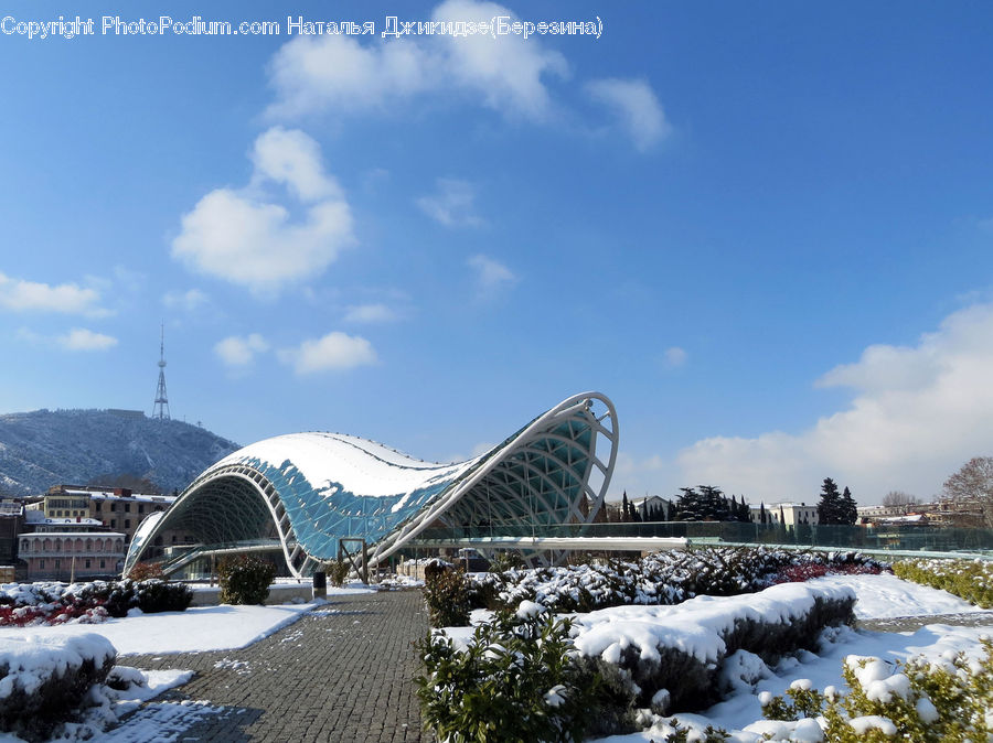 Ice, Outdoors, Snow, Architecture, Convention Center, Arch, Arch Bridge