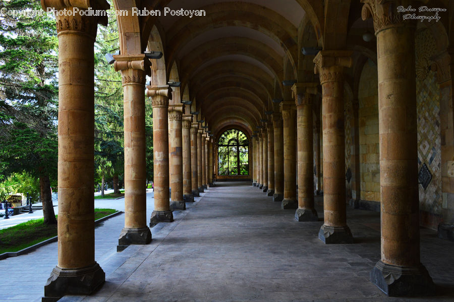 Column, Pillar, Aisle, Corridor, Crypt