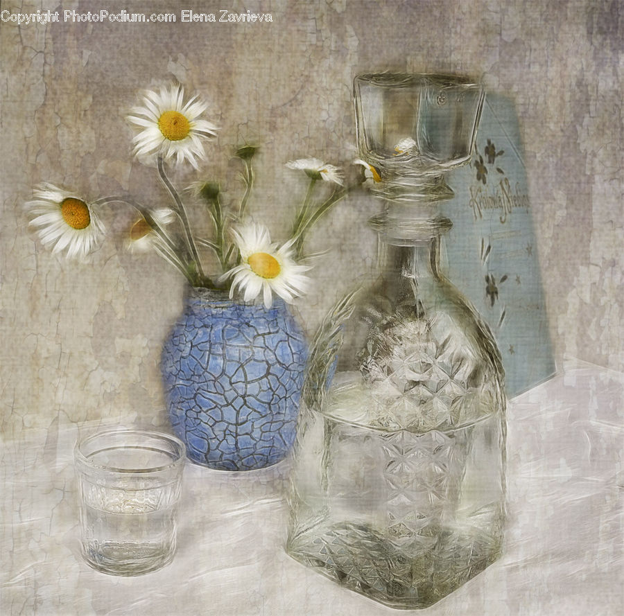Glass, Goblet, Jar, Porcelain, Vase, Daisies, Daisy